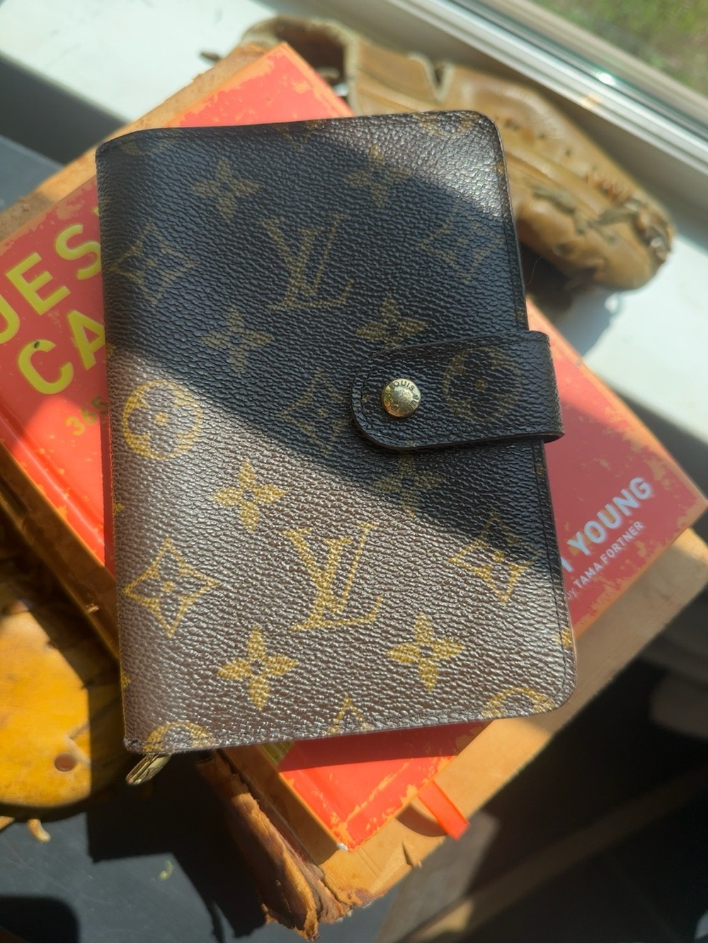 Louis Vuitton Brown Monogram Snap Wallet with Gold Hardware